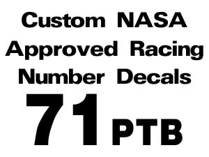Custom NASA Approved Racing Number Decals